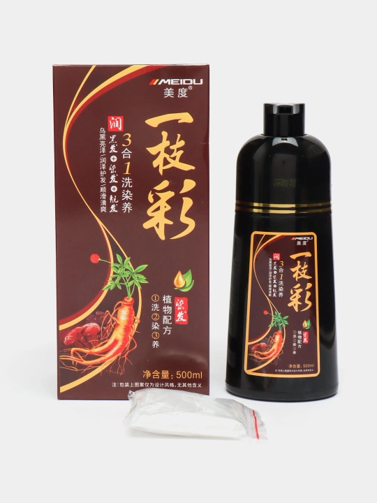 Shampun soch bo'yog'i Meidu, BAQLAJON RANG, sochni bo'yash uchun, 500 ml - 
