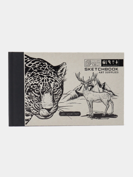 Sketchbuk silliqlangan karton, 197x124 mm, 36 varaq, 120 g/m2, 4559 21360 q0000017262 - 