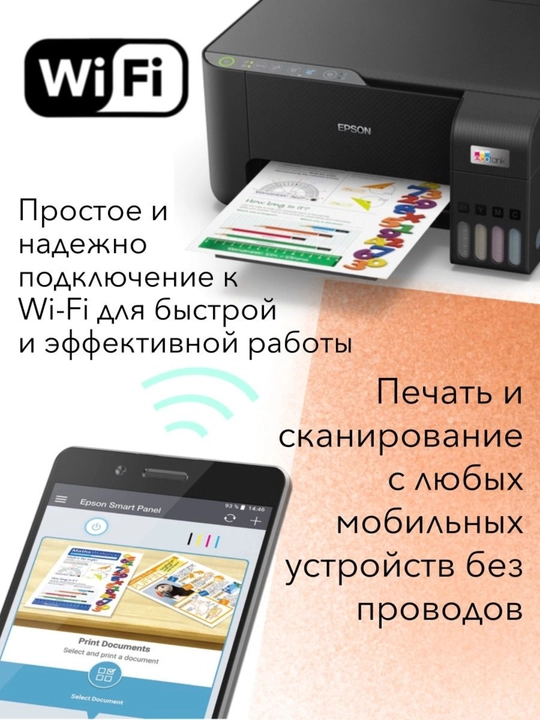 Принтер МФУ Epson L3250/3251, А4, цветной, 3 в 1 wifi