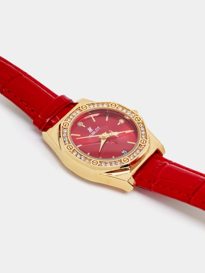 Женские наручные часы Hublot в коробке, подходящие к любому стилю — LWATCHS-50W0013-КРАСН