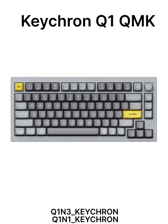 Simli o'yin klaviaturasi  Keychron Q1 QMK, HotSwappable, RGB, Knob, Black