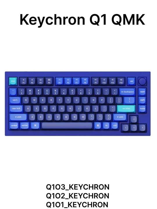 Simli o'yin klaviaturasi  Keychron Q1 QMK, HotSwappable, RGB, Knob, Black