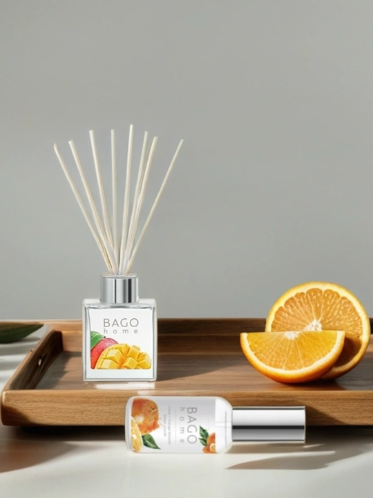Tabiiy xushbo'y diffuzor BAGO home, 50 ml + sprey 30 ml, uy uchun