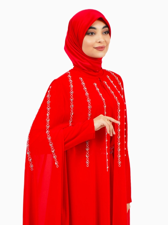 Abaya ikki qismli kechki libos, oversayz