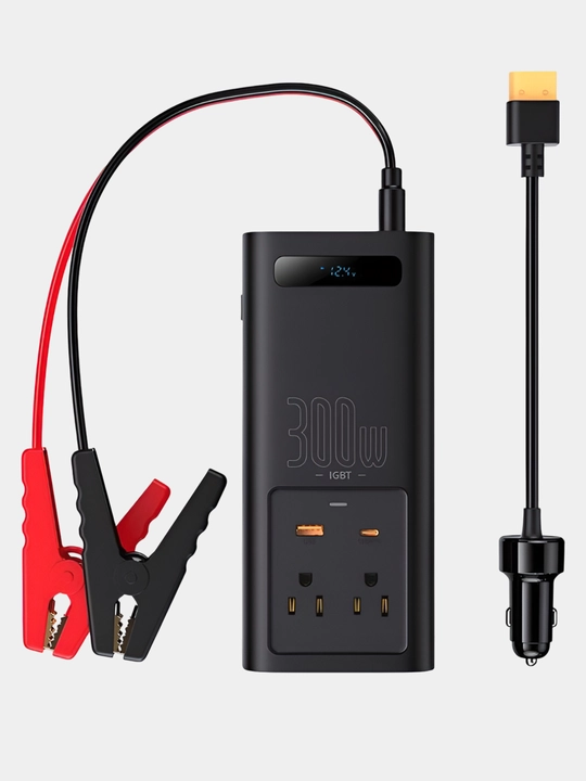 Baseus IGBT va Super Si Power Inverter - avtomobil uchun 300W va 500W quvvat o'zgartirgich