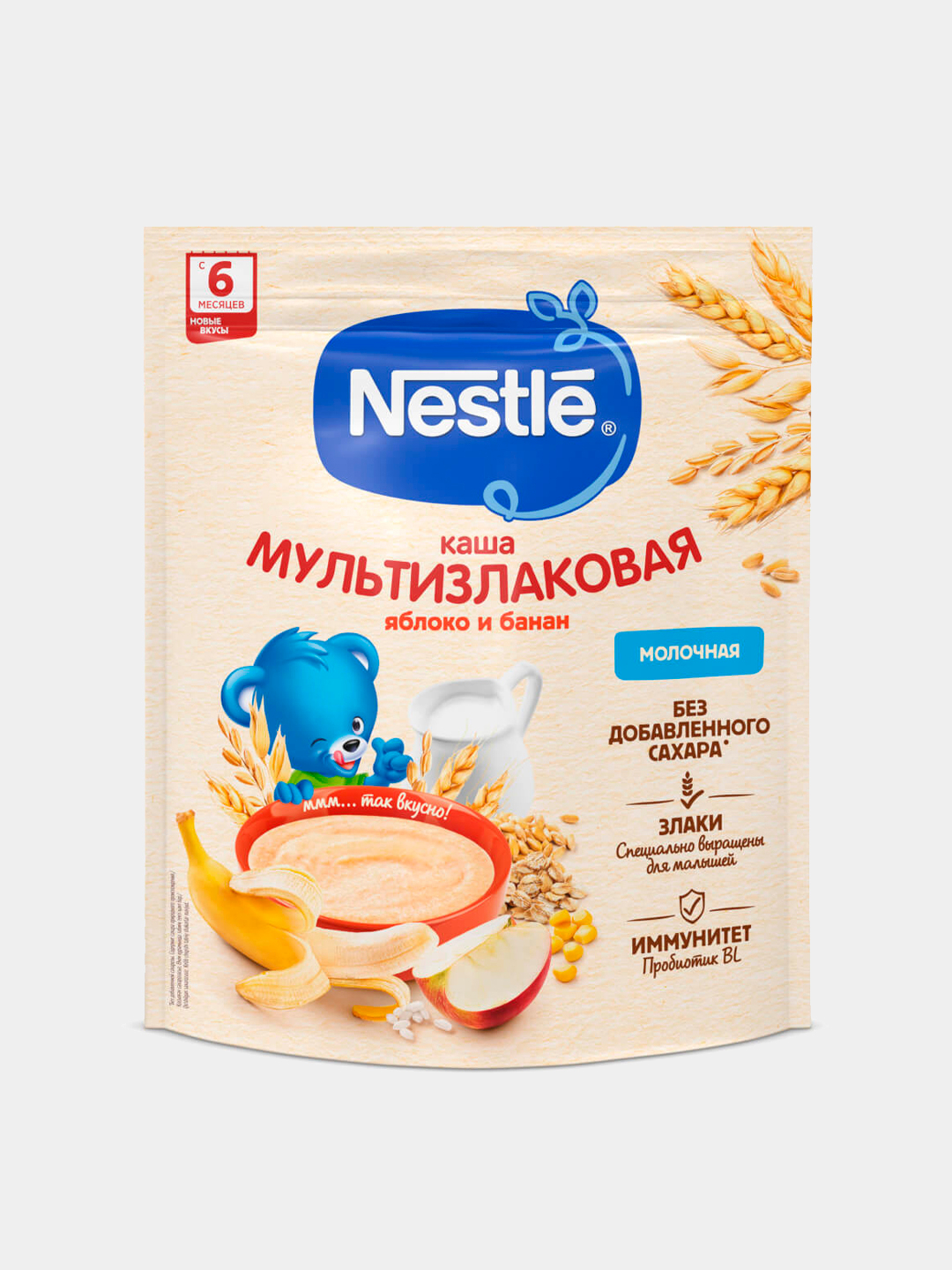 Каша Nestlé молочная, мультизлаковая, с яблоком и бананом, с ...
