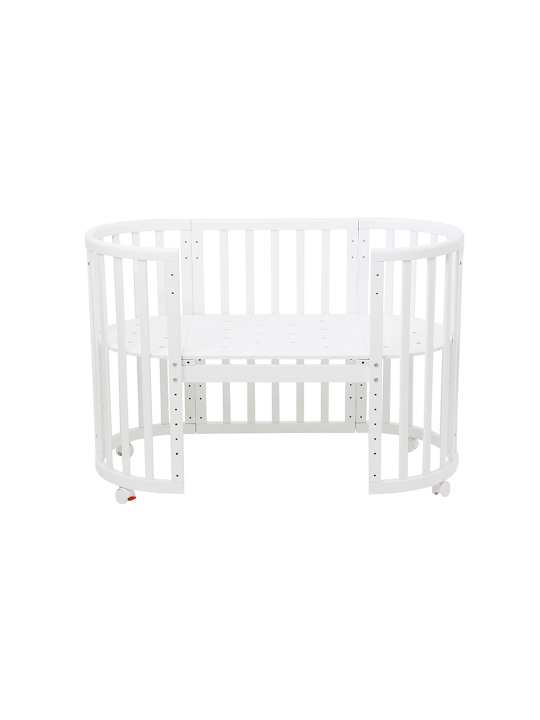 Dumaloq oval o'zgartiriladigan beshik Polini Kids Simple 930, oq