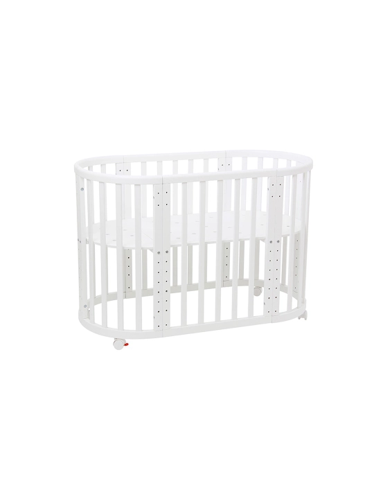 Dumaloq oval o'zgartiriladigan beshik Polini Kids Simple 930, oq