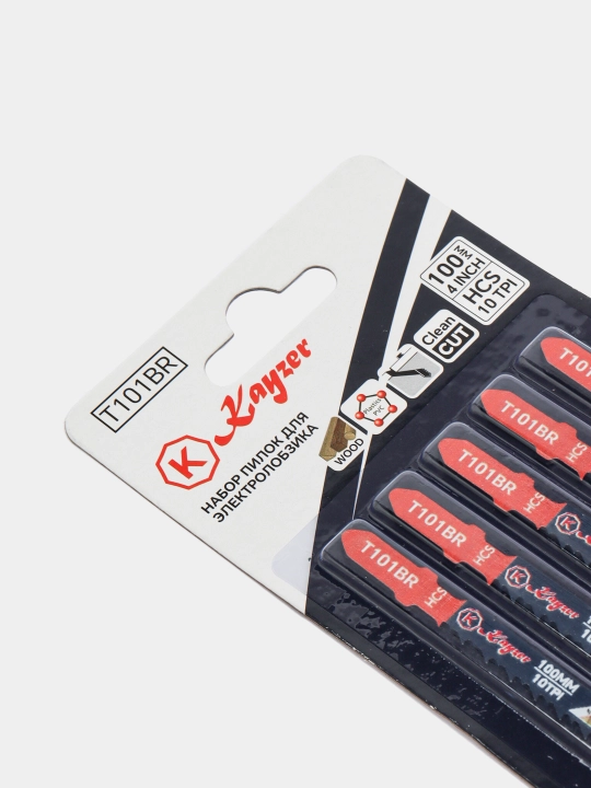Пилки для лобзика, по дереву T101BR, 5 шт в пачке, Kayzer
