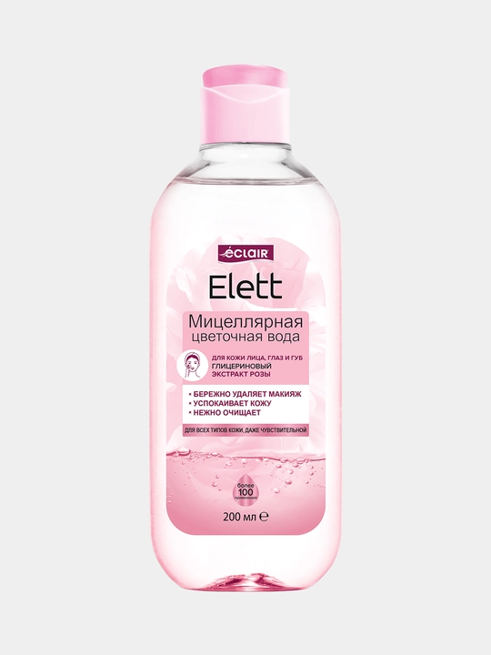 Мицеллярная цветочная вода Elett глицериновый экстракт розы, 200 мл - 