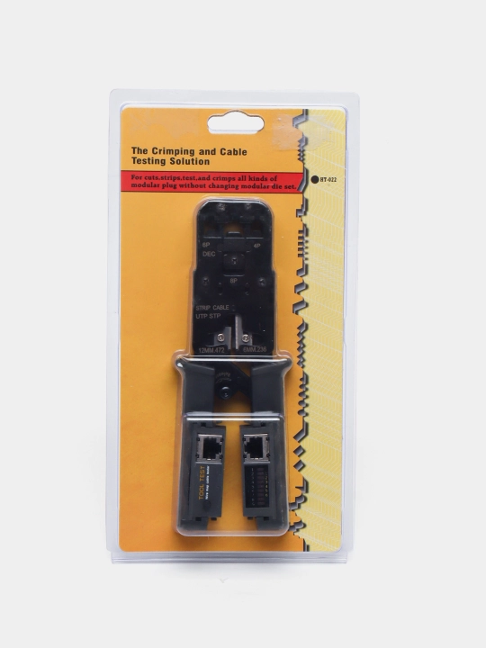 Asbob qisqichi E8BA Cat5e Cat6, siqish uchun testerli ombir RJ45 RJ12 8P 6P portlar mavjud
