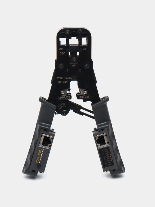 Asbob qisqichi E8BA Cat5e Cat6, siqish uchun testerli ombir RJ45 RJ12 8P 6P portlar mavjud