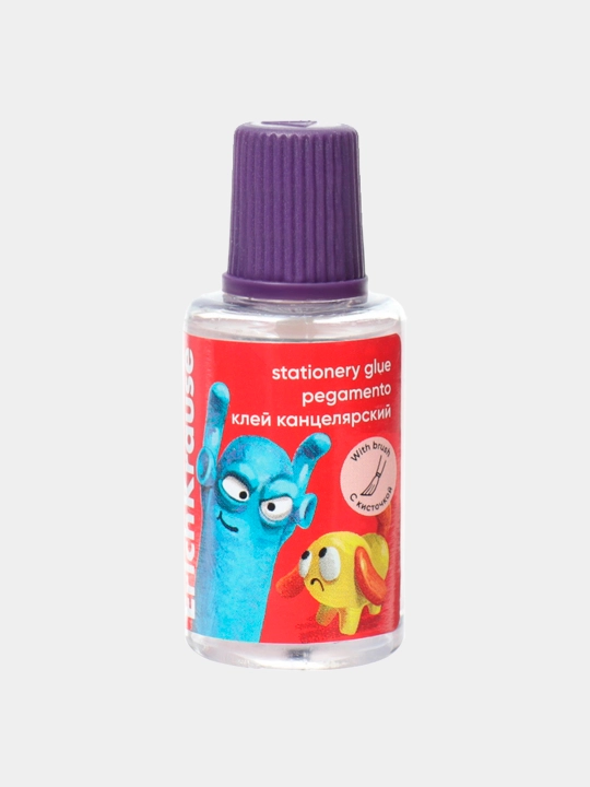 Клей канцелярский ErichKrause EasyStick Jolly Friends, с кисточкой, 20 мл, ассорти 61287