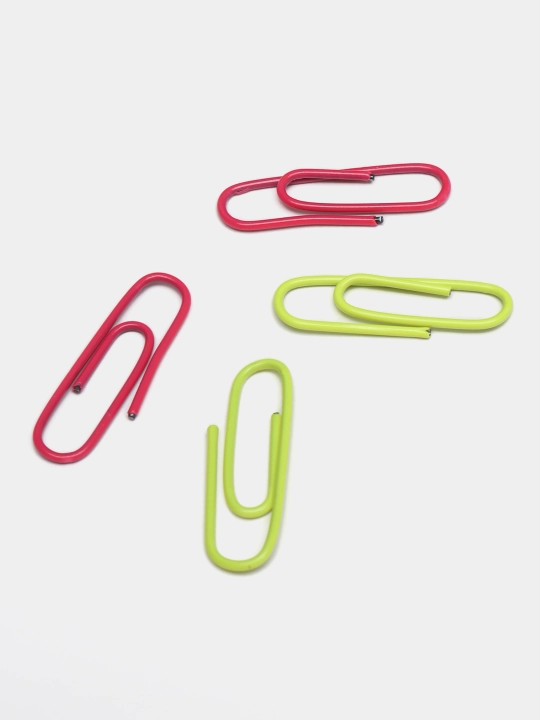 Vinil qoplamali metall skrepkalar ErichKrause Neon, 28 mm, assorti 62050