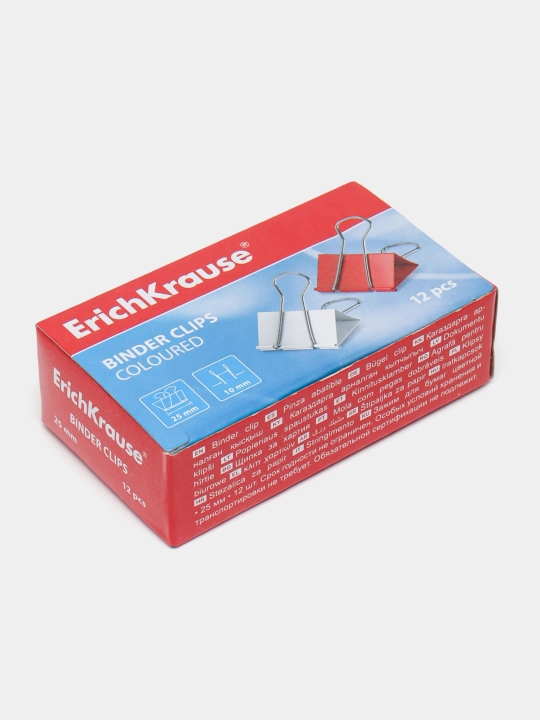 Qog'oz uchun qisqich ErichKrause Classic, 25 mm, assorti (qutida 12 dona.) 25090 - 