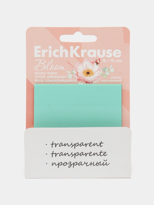 O'zi yopishadigan qog'ozli blok ErichKrause PastelBloom, 75*75 мм, 50 varaq, assorti 61580 - 