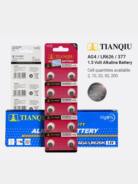 Soatlar batareyasi TIANQIU LR626H, 377, AG4, 2 dona - 