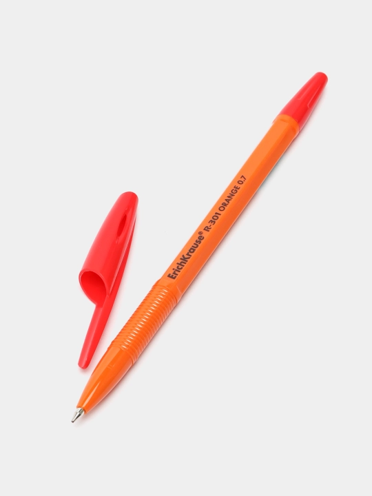Sharikli ruchka ErichKrause R-301 Stick Orange 0.7, siyoh rangi qizil 43196