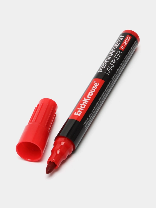 Permanent marker ErichKrause P-200, siyoh rangi qizil (qutida 12 dona.) 4779