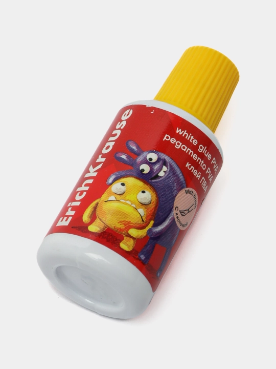 Клей ПВА ErichKrause EasyStick, Jolly Friends, с кисточкой, 20 мл, ассорти 61288
