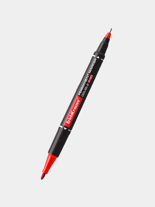 Ikki tomonli doimiy marker ErichKrause Double P-80, siyoh rangi qizil 48185