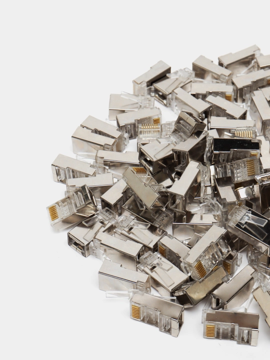 Коннектор RJ45 Cat5e/Cat6 для витой пары, универсальный, плассмасовый и металлический