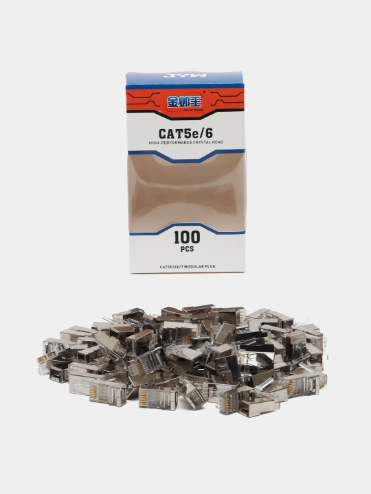 Коннектор RJ45 Cat5e/Cat6 для витой пары, универсальный, плассмасовый и металлический