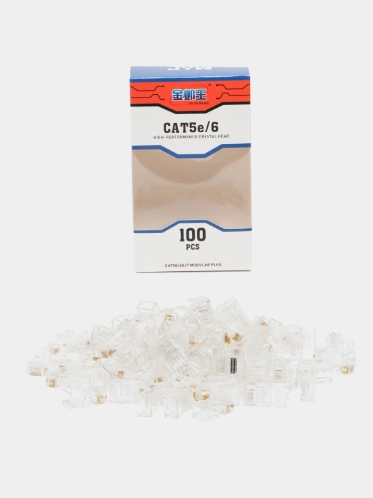 Коннектор RJ45 Cat5e/Cat6 для витой пары, универсальный, плассмасовый и металлический