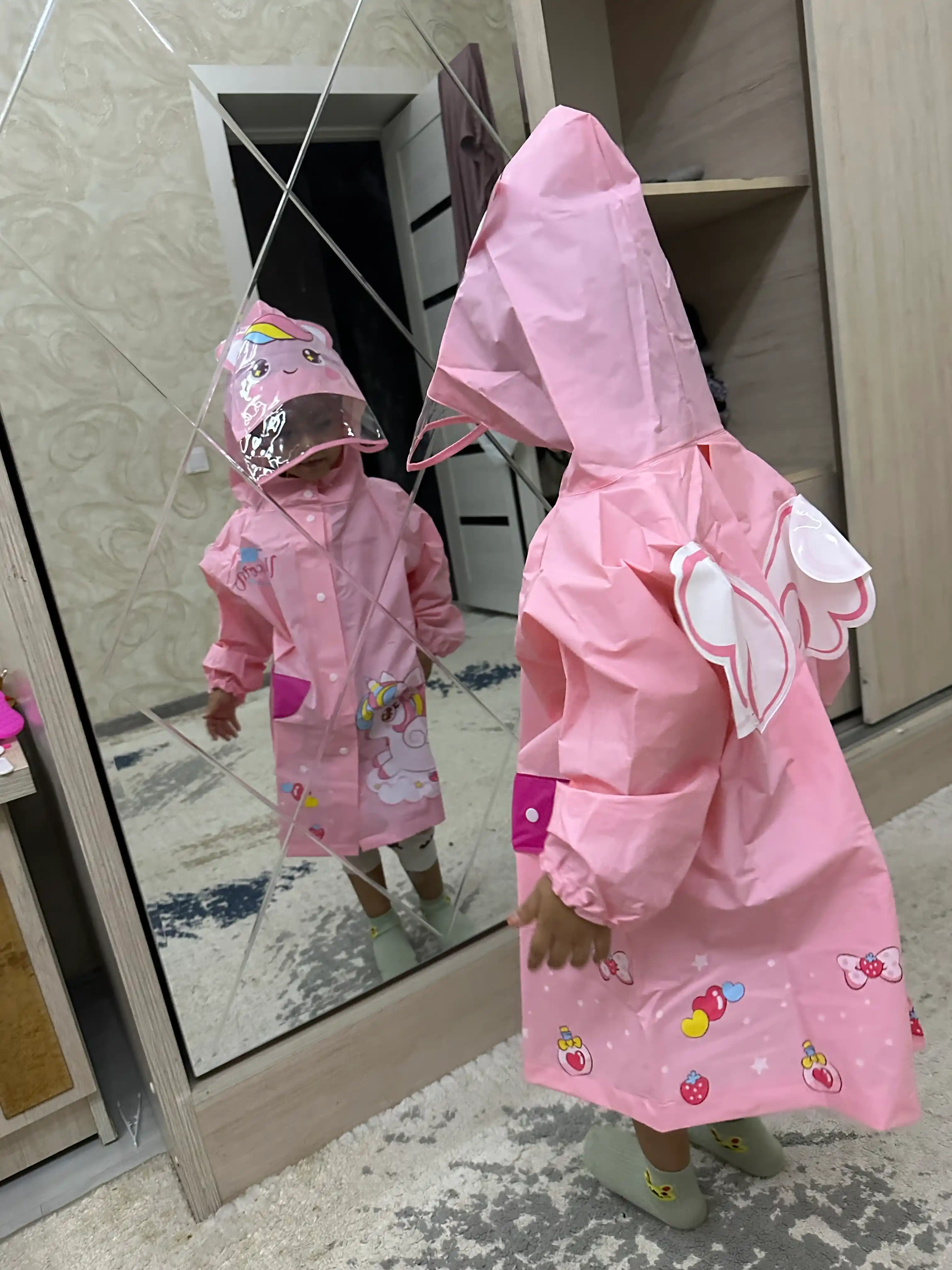 Плащ дождевик детский с капюшоном, 1-7 лет