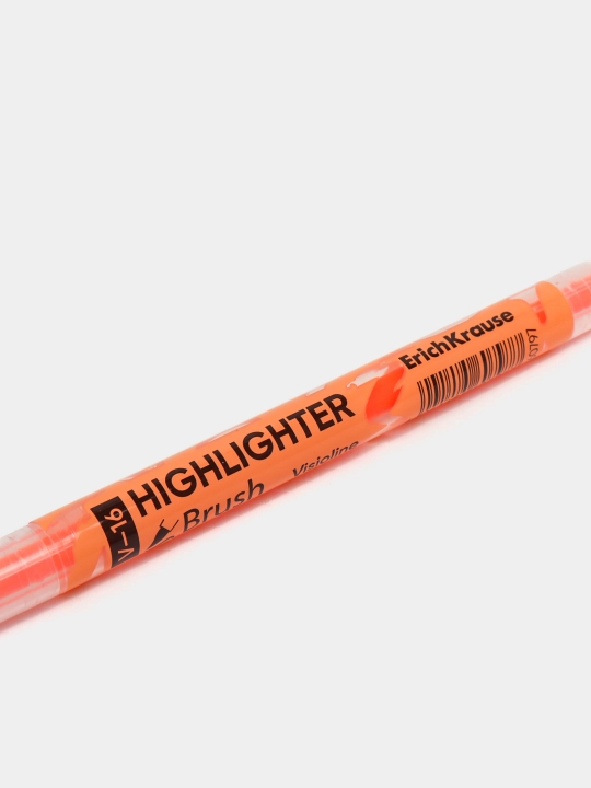 Ikki tomonli matn markeri ErichKrause Visioline V-16 Brush Neon, to'q sariq rang 60797