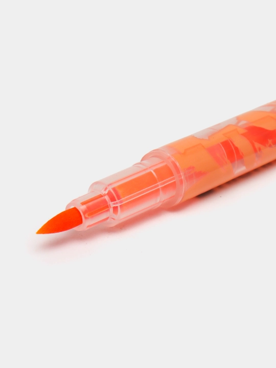 Ikki tomonli matn markeri ErichKrause Visioline V-16 Brush Neon, to'q sariq rang 60797