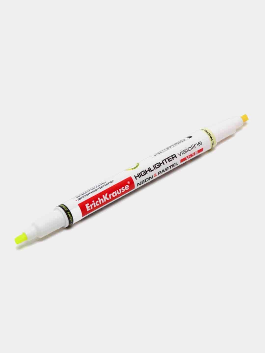 Ikki tomonli matn markeri ErichKrause Visioline V-16 Neon+Pastel, siyoh rangi sariq 56015