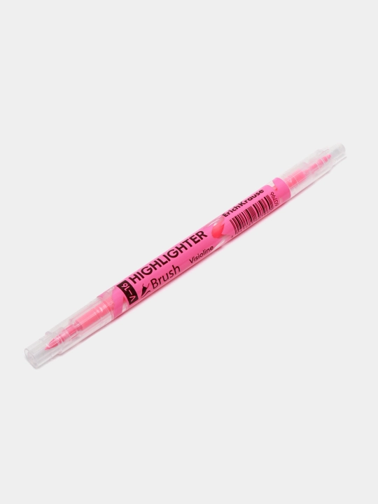 Ikki tomonli matn markeri ErichKrause Visioline V-16 Brush Neon, siyoh rangi pushti 60796
