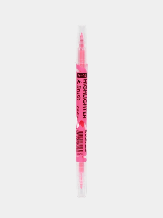 Ikki tomonli matn markeri ErichKrause Visioline V-16 Brush Neon, siyoh rangi pushti 60796