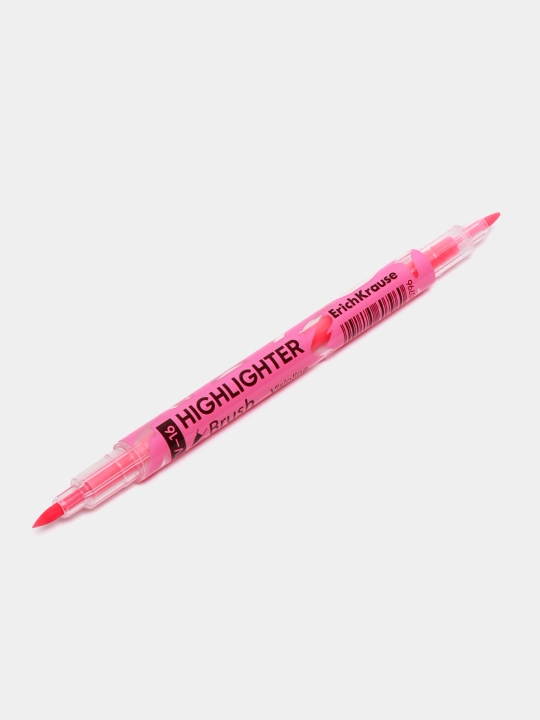Ikki tomonli matn markeri ErichKrause Visioline V-16 Brush Neon, siyoh rangi pushti 60796