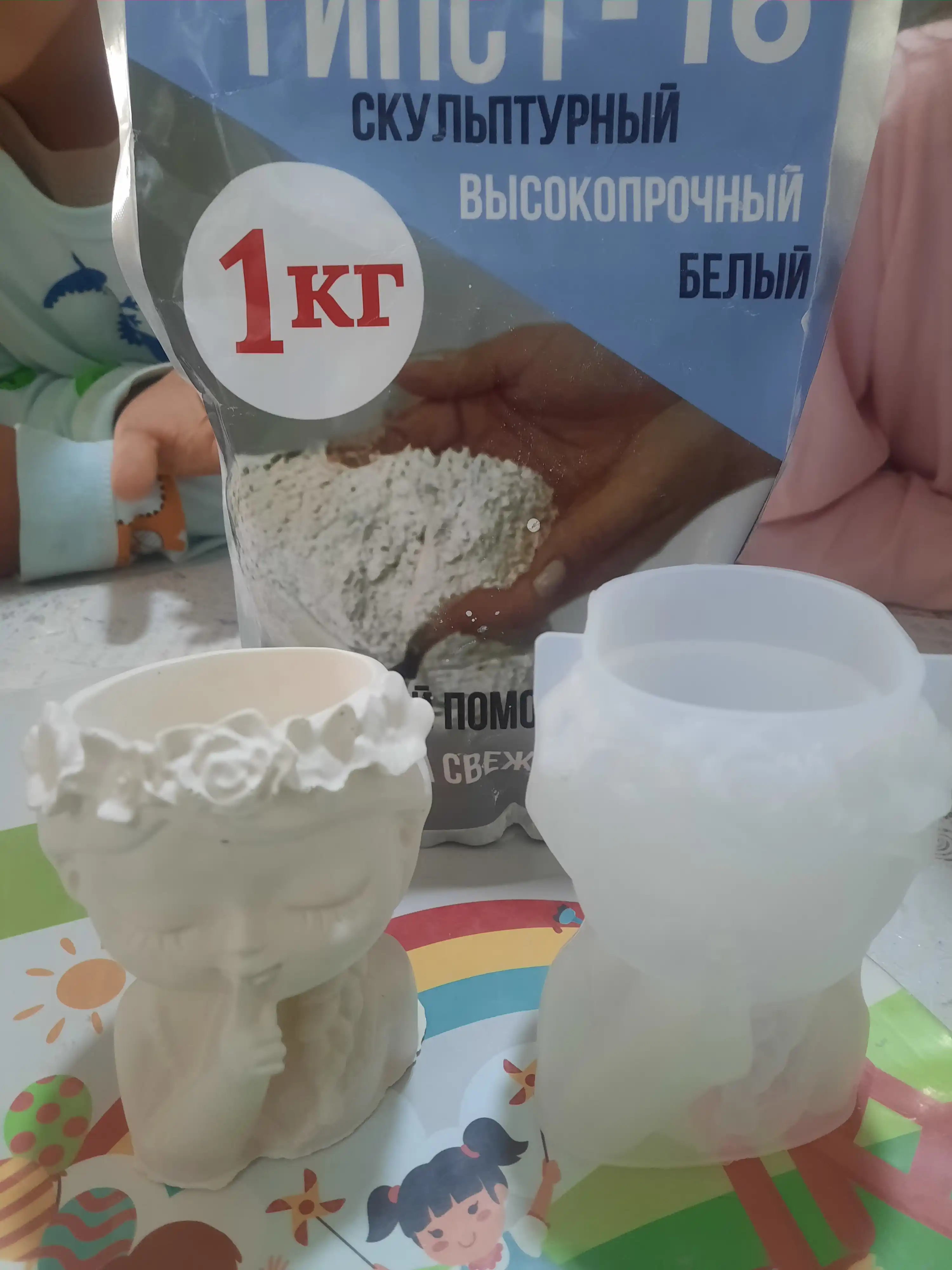 Silikon qizcha qolipi, gips, smola uchun, silikon qolip qiz, kashpo