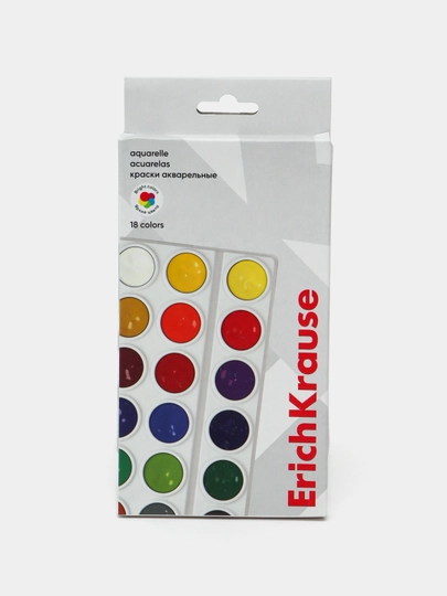 Краски акварельные ErichKrause 18 цветов (в коробке с европодвесом) 58624 — ERKR-P12C6C5