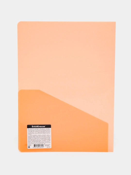 Burchak papka plastik ErichKrause Glossy Neon, 2 bo'linmali, A4, yarim shaffof, 53603