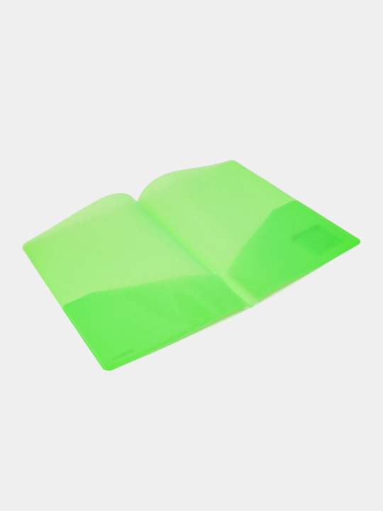Burchak papka plastik ErichKrause Glossy Neon, 2 bo'linmali, A4, yarim shaffof, 53603
