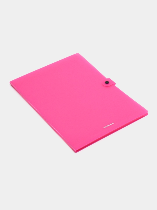 Papka-kartoteka tugmali ErichKrause Matt Neon, 4 bo'linmali, A4, assorti 54898 - 
