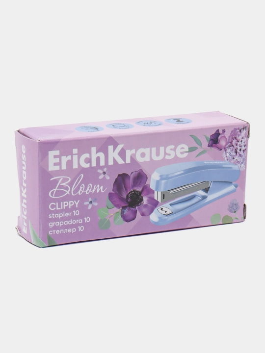 Степлер №10 ErichKrause Clippy Pastel Bloom до 15 листов, ассорти 61740