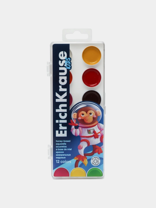 Akvarel bo'yoqlari ErichKrause Kids Space Animals yorqinlik UF himoyasili 12 rang 61360 - 