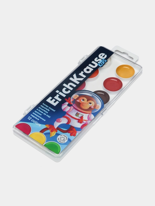Akvarel bo'yoqlari ErichKrause Kids Space Animals yorqinlik UF himoyasili 12 rang 61360