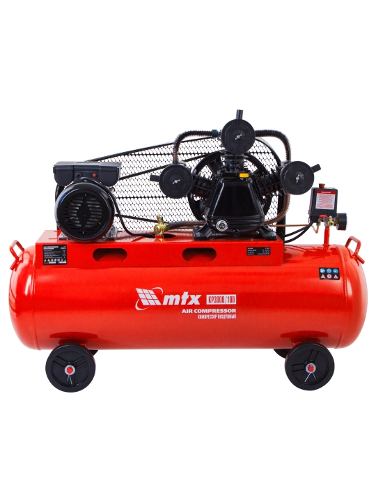 Компрессор воздушный MTX КР3000/100, 3,0 кВт, 100 л, 510 л/мин, масляный, 58048
