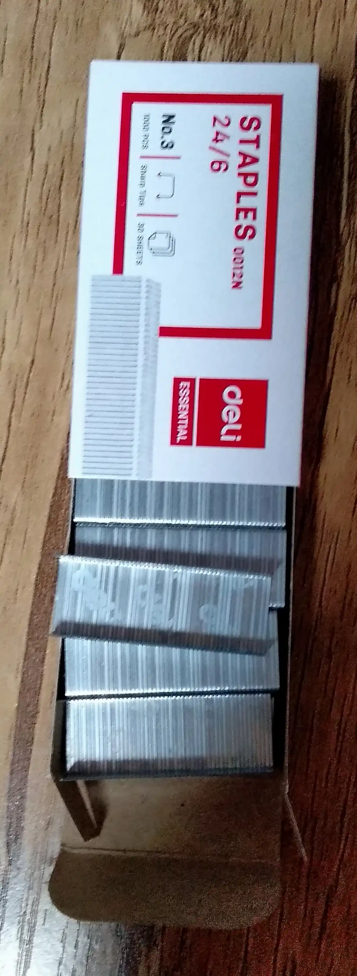 Stepler o'qlari, 24/6, 25 varaq uchun, Deli E0012N, 2 donadan