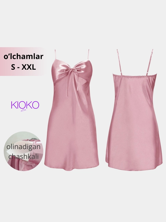 Ayollar tungi ko‘ylagi Kioko, ipakdek mayin tungi ko‘ylak, uxlash uchun pijama, uy kiyimi - 