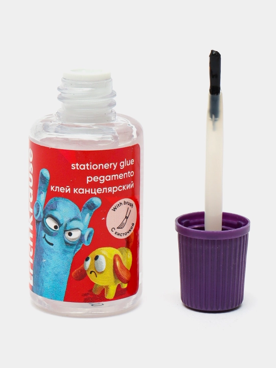 Клей канцелярский ErichKrause EasyStick Jolly Friends, с кисточкой, 20 мл, ассорти 61287