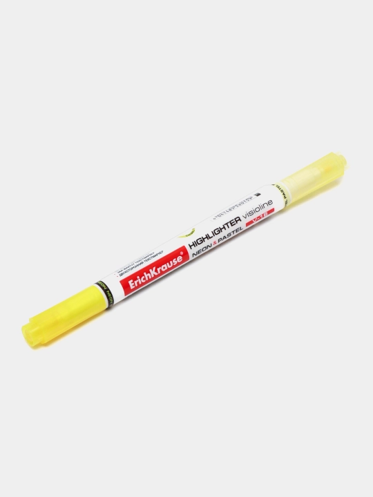 Ikki tomonli matn markeri ErichKrause Visioline V-16 Neon+Pastel, siyoh rangi sariq 56015