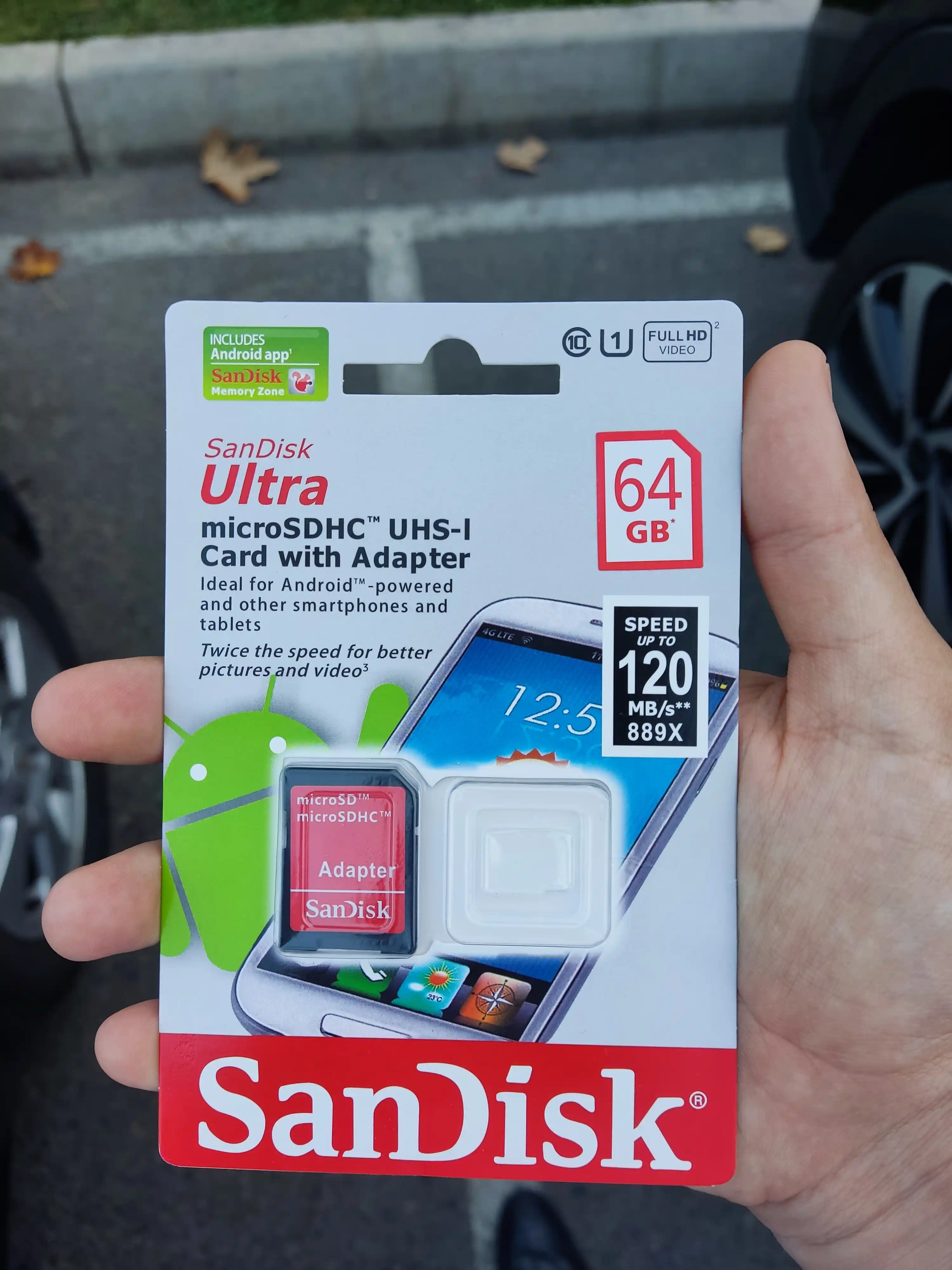 Карта памяти SanDisk Ultra microSDHC UHS-I, с адаптером