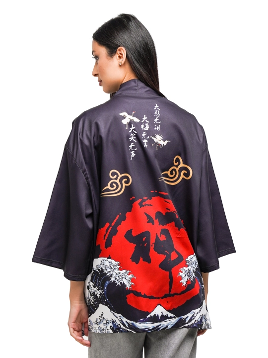 Kimono Haori ko'ylagi, uniseks, sharqona uslubda, turli bosma bilan - 